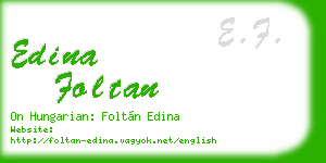 edina foltan business card